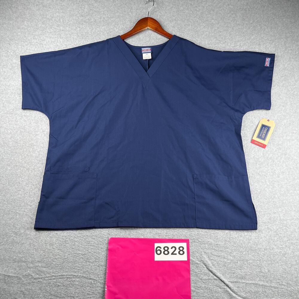 Authentic Cherokee Workwear Scrub Top Navy Blue Size 2XL New NWT